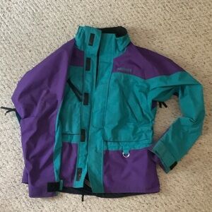 Marmot Vintage Teal and Purple Goretex Jacket, Size Small.